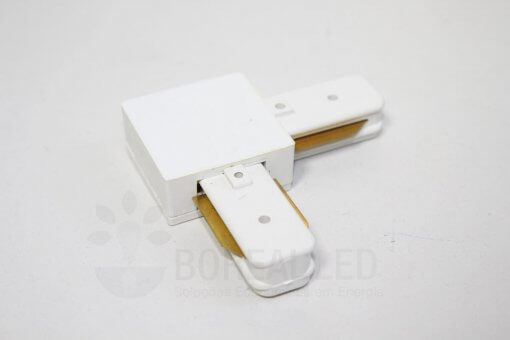 Conector Emenda L 90 Graus p/ Trilho Eletrificado Branco