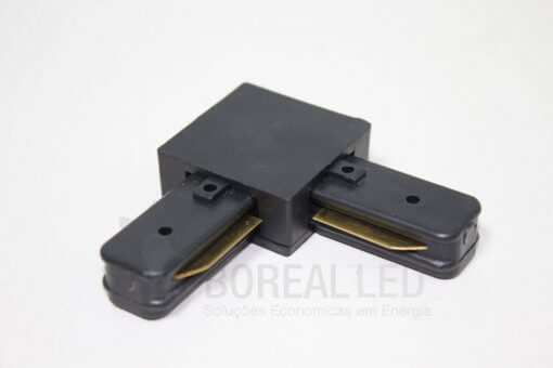 Conector Emenda L 90 Graus p/ Trilho Eletrificado Preto