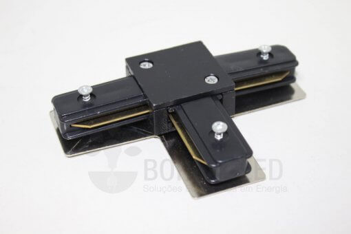 Conector Emenda T p/ Trilho Eletrificado Preto