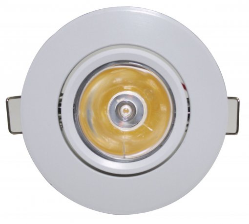 Spot LED Embutir 1W Redondo Acabamento Branco Direcionavel