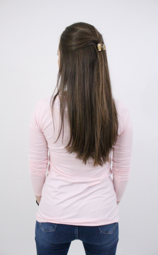 blusa manga longa rosa bebe