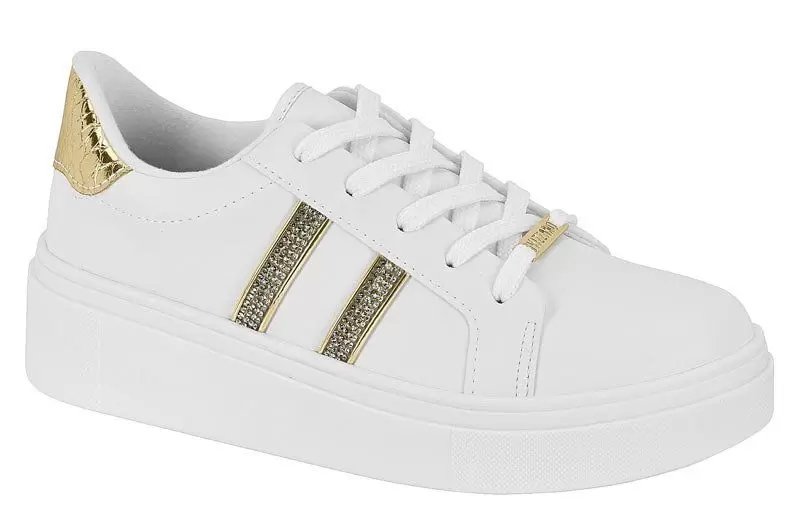 Strass Tenis Vizzano Branco Sola Alta Sandália Vizzano Tenis Da