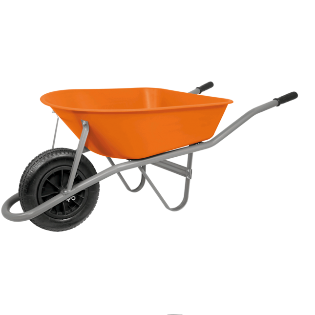 Carro de Mão Pneu e Câmera 90lt Branco/Laranja Plástico Carro de Mão Pneu e Câmera 90lt Branco/Laranja Plástico