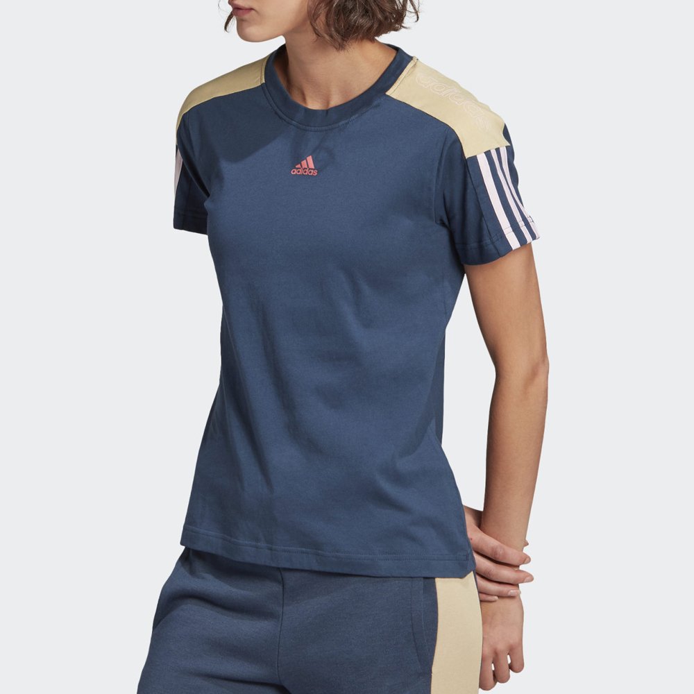 Camiseta Adidas Logo Colorblock Original Feminina