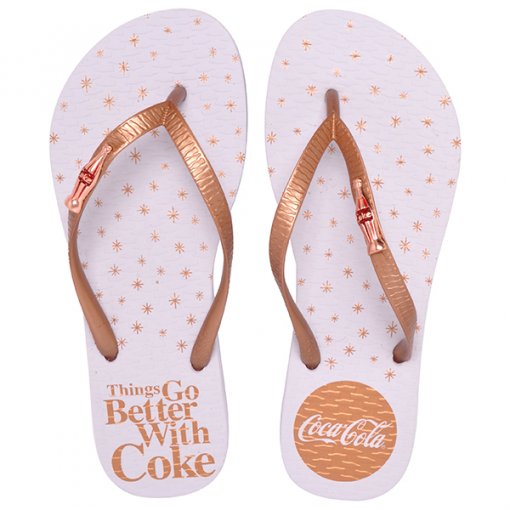 Chinelo Coca-Cola 020.CC2609 Branco/Cobre