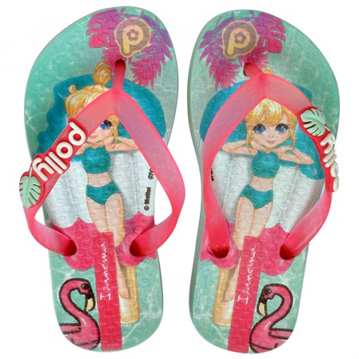 Chinelo Infantil Grendene Ipanema Polly E Max 26048 Verde/Rosa