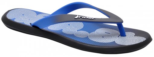 Chinelo Masculino Grendene Rider 10719 Preto-Azul-Cinza