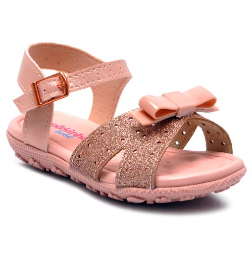 Sandália Infantil Molekinha Casual 2121116 Ouro Rosado/Rosa
