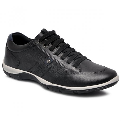 Sapatênis Casual Air Flux Ferricelli ZR42530 Couro Preto