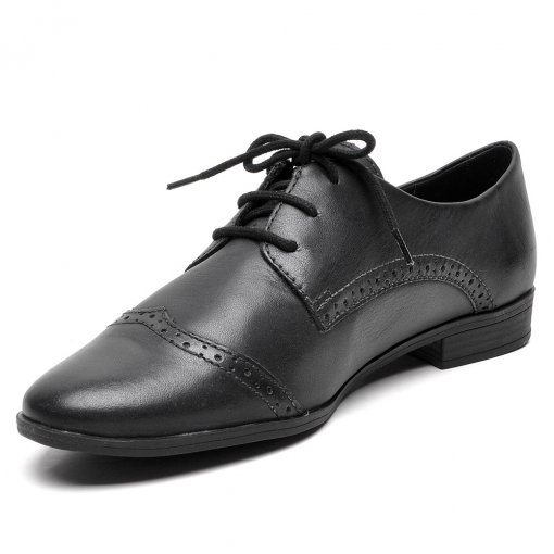 Sapato Oxford Feminino Bottero 321114 Couro 321114 - Preto - Awallon ...