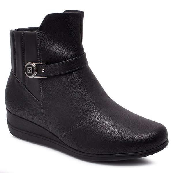 bota piccadilly anabela cano curto preta