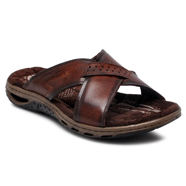 chinelo couro pegada