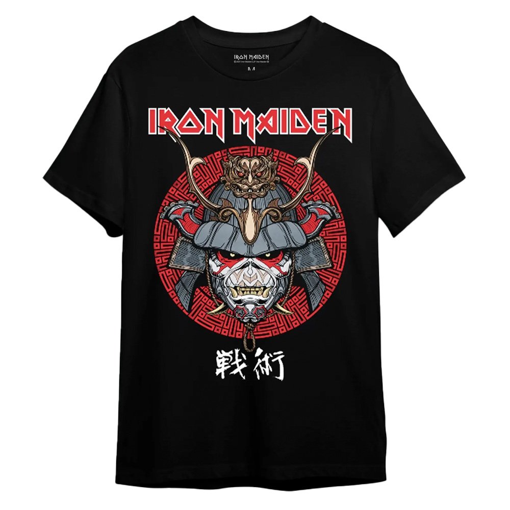 Maglietta Ufficiale Iron Maiden 'Senjutsu' Cover Distressed Red, Uomo, Taglia Media, Cotone, Manica Corta, Unisex