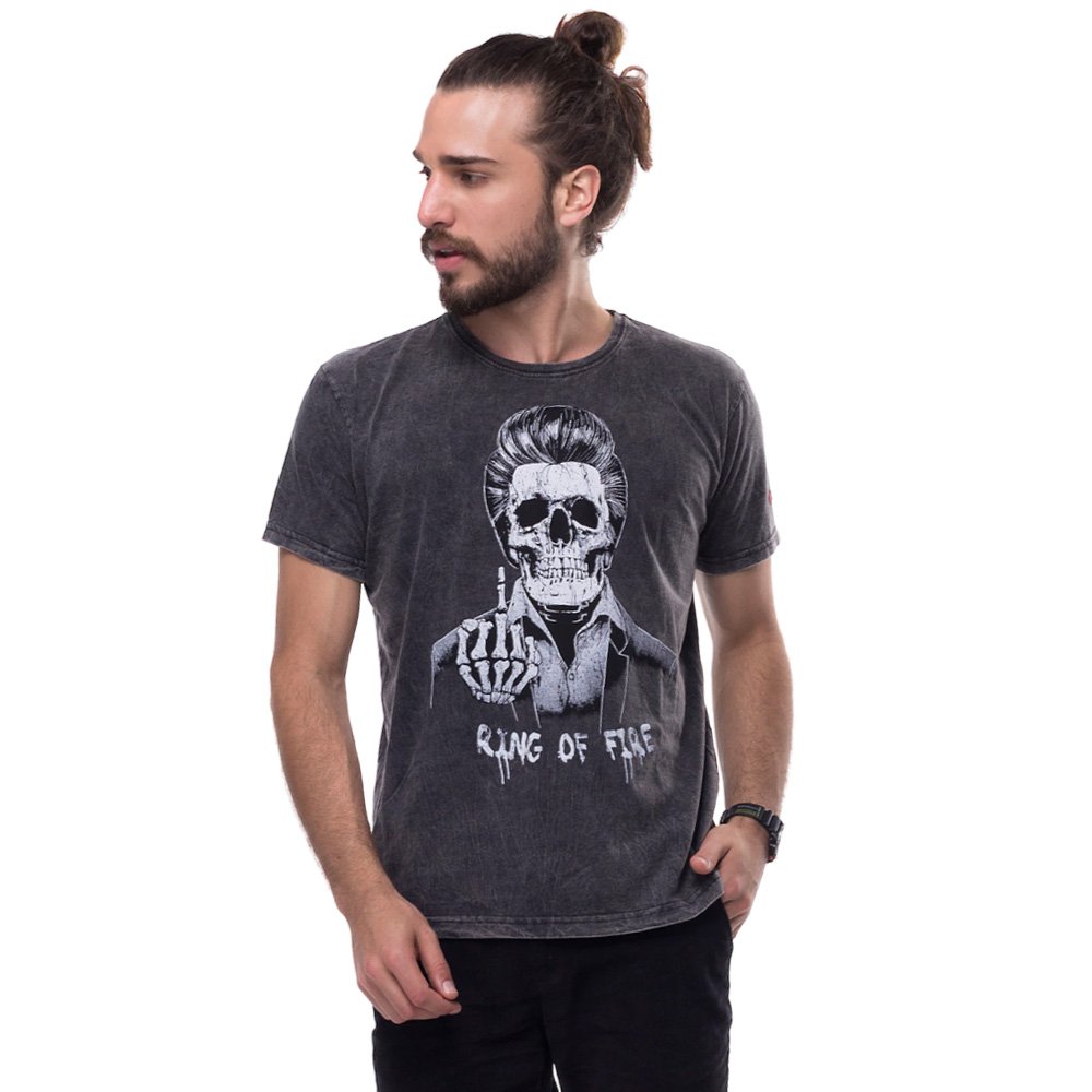 Camiseta Skull Johnny Cash Liverpool Estonada Back in Black