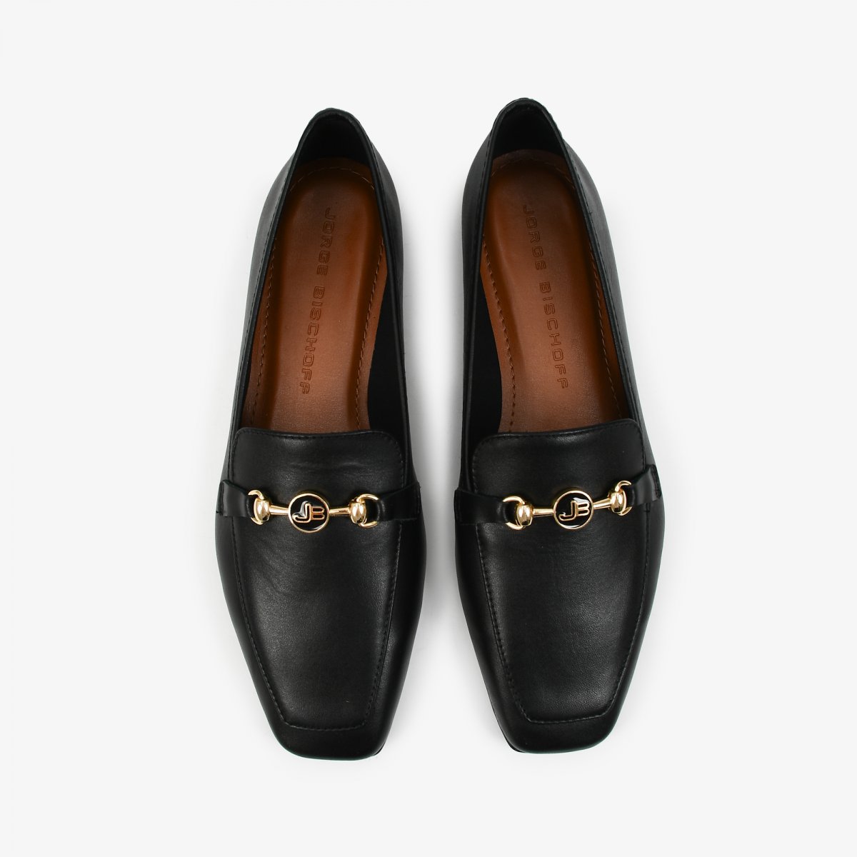 ゆうこ② Loafer Jorge Bischoff Preto Couro Feminino