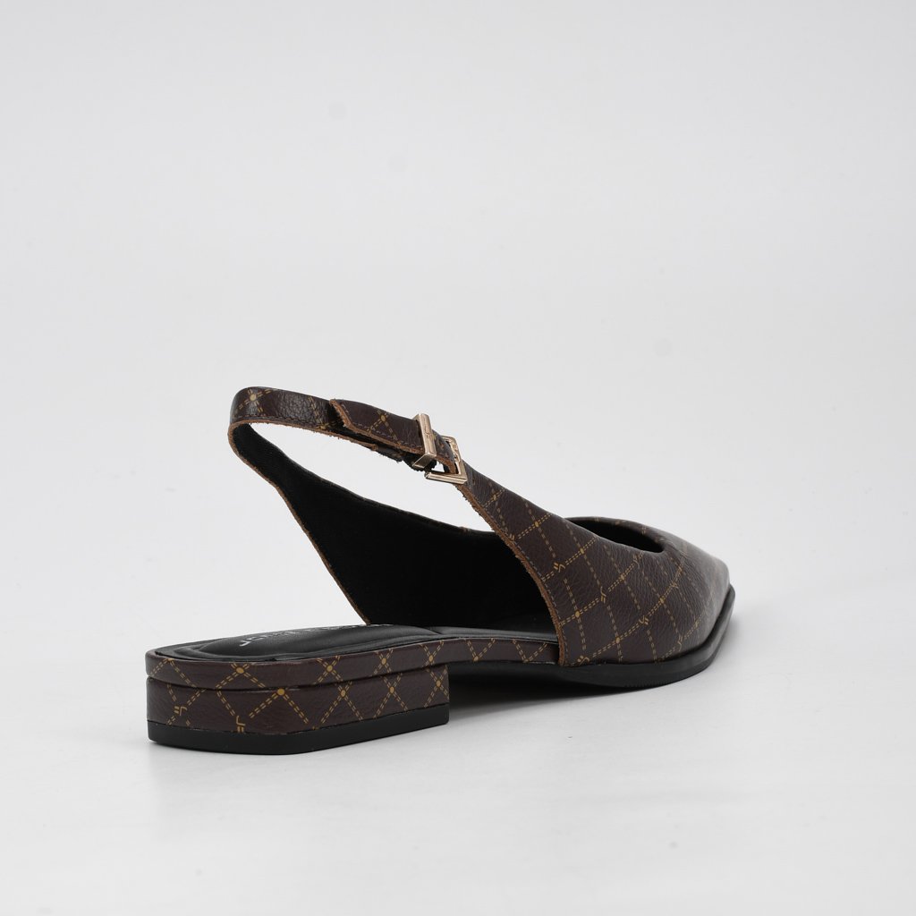 Slingback Monograma em Couro Jorge Bischoff