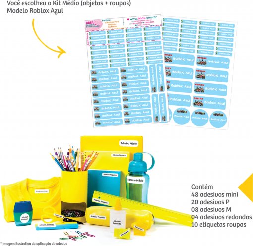 Etiquetas Escolares Diversão Kit Médio