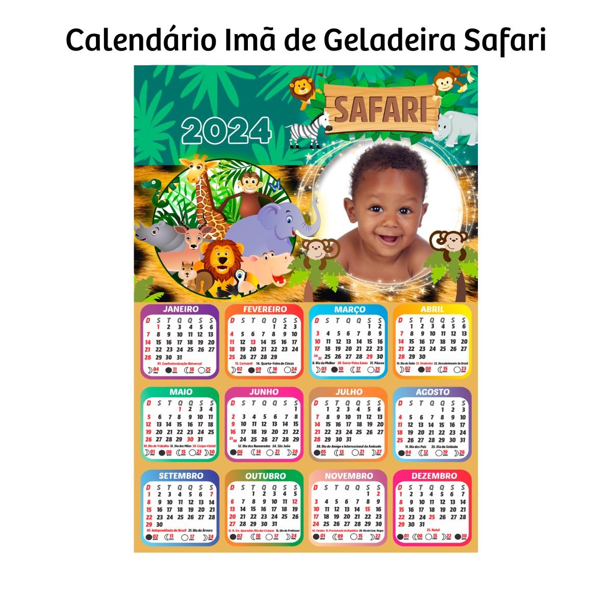 Calendário Imã de Geladeira | Safari