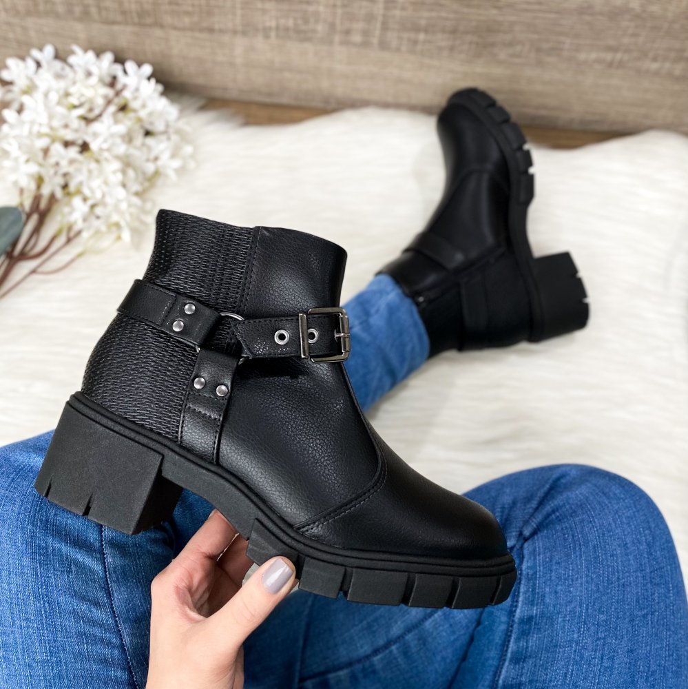 Bota Coturno Tratorado Moleca Fivela Feminino