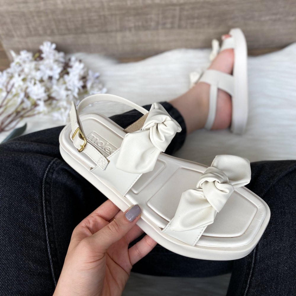 Moleca Sandalia Branca Feminina Sandália Papete Moleca Kelly Feminina