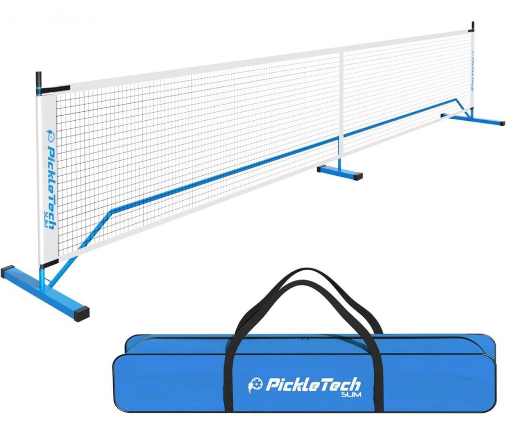 Rede de Pickleball Pickletech By AMA Sport com Rodas Branca/Azul