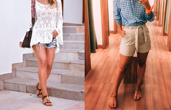 rasteirinha com shorts um clássico