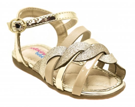 sandalia molekinha bebe dourada