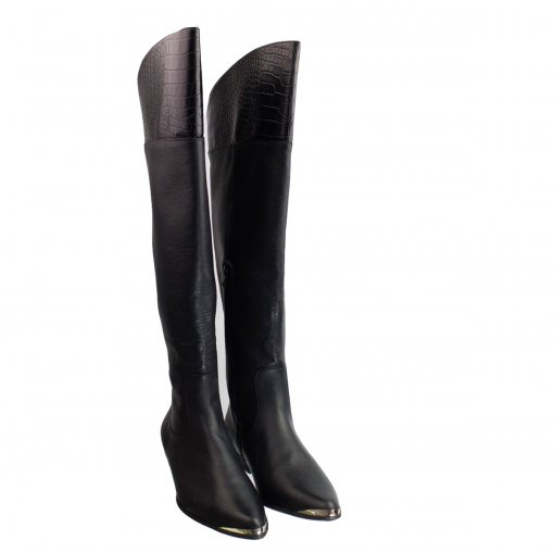 Bizz Store Bota Over The Knee Feminina Lilly's Closet Preta