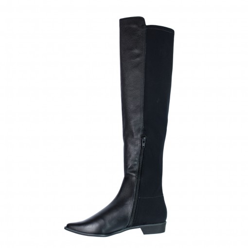 Bizz Store Bota Over Knee Lillys Closet Feminina Preta Couro