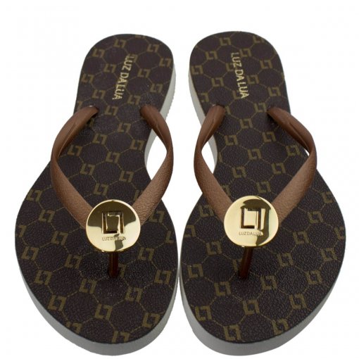 Chinelo Luz da Lua Rubber Feminino S77903 - Bronze/Mocca | Bizz Store