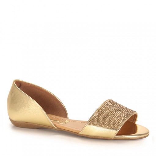 Bizz Store - Sandália Rasteira Feminina Vizzano Metalizada Glamour