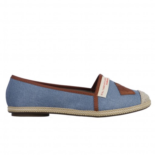 Bizz Store - Sapatilha Feminina Moleca Tecido Jeans Azul Casual