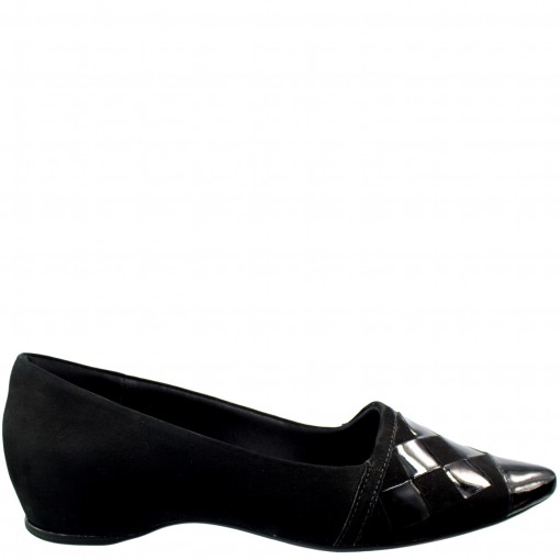 sapatilha usaflex bico fino preta