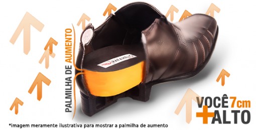 sapato social rafarillo 7 cm mais alto