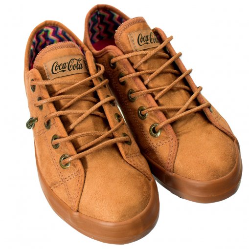 tênis coca cola miami suede feminino caramelo