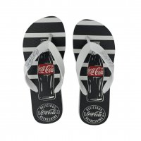 Sandália Masculina Coca-Cola Cc4437 Delicious Branco/Preto