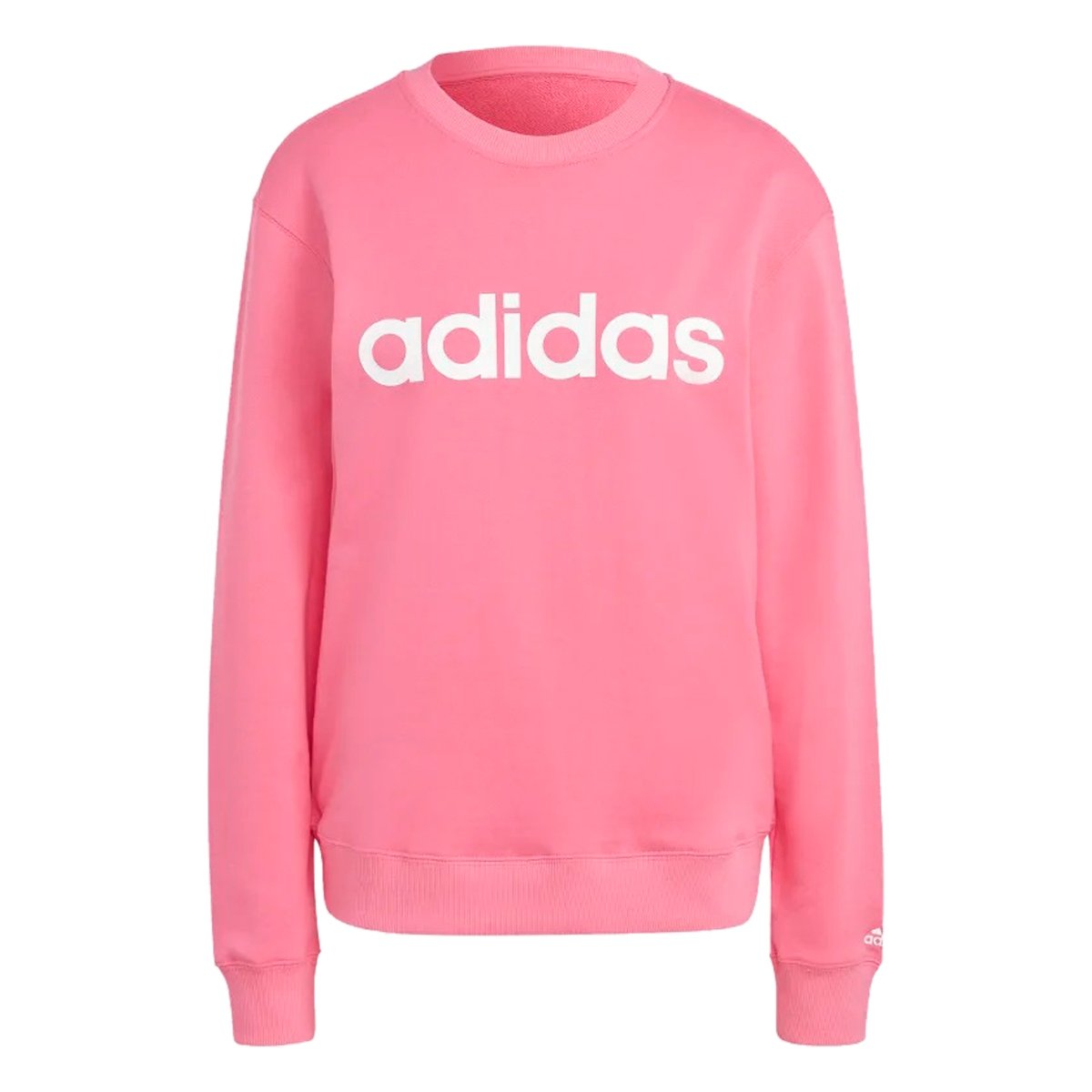 Moletom Feminino Adidas Ic6881 Logo Linear Sem Capuz - Rosa | Bizz Store