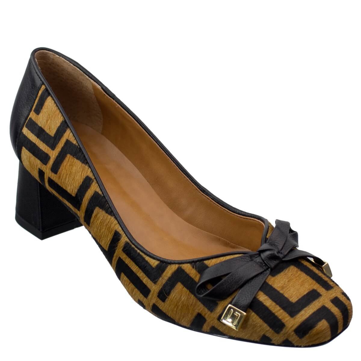 Sapato Feminino Luz da Lua Animale S76801 - Cohiba/Preto | Bizz Store