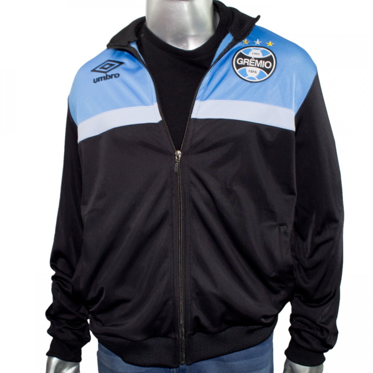 Bizz Store - Jaqueta Masculina Umbro Grêmio Hino 2017 Preta