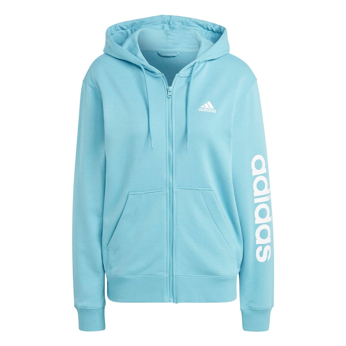 Casaco Feminino Adidas Ic6865 Logo Linear C/ Zíper - Azul | Bizz Store