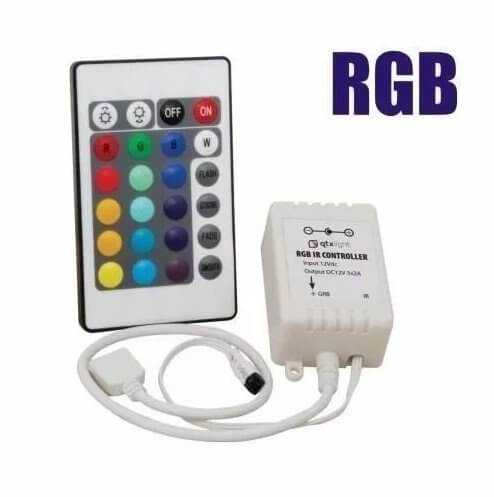 Controladora e Controle Remoto p/ Fita LED RGB 3528 5050 12V