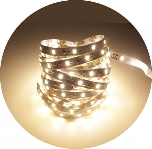 Fita LED 2835 Branco Quente 300 Leds 5 Metros 12V IP20 Dupla Face