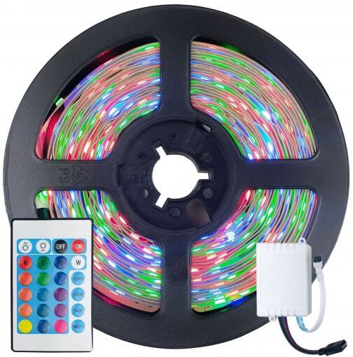 Fita LED 2835 RGB Colorida 5m 300 LEDS IP20 + Controle