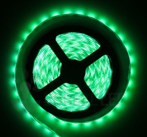 Fita LED 3528 Verde 300 Leds 5 Metros 12V IP65 Dupla Face