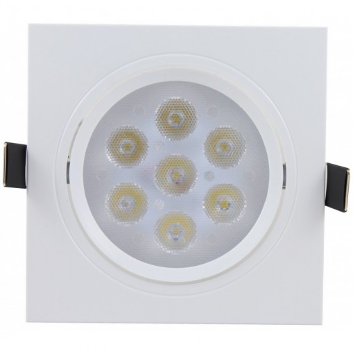 Spot de Embutir LED 7W Quadrado 12X12cm Borda Branca Bivolt
