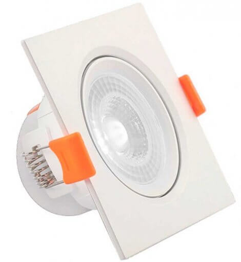Spot Downlight LED 5W Embutir Quadrado Direcionável Luz Fria ROYA