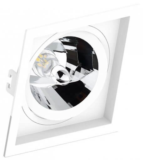 Spot/Luminária Embutir Recuado Quadrado AR111 GU10 17X17cm Orbital