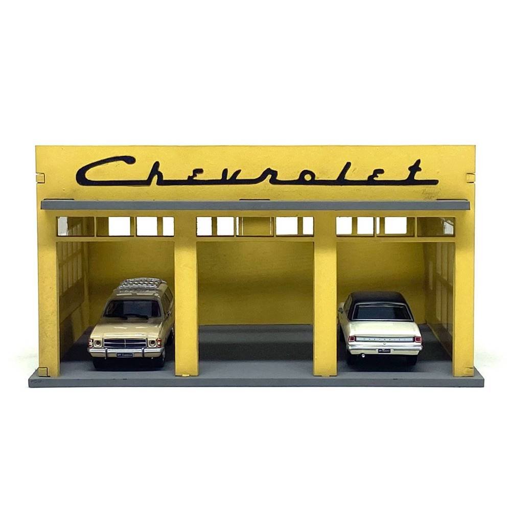 Miniatura Diorama Oficina Chevrolet - 1:64 - Dio Studios 