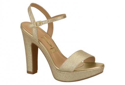 sapato dourado vizzano meia pata