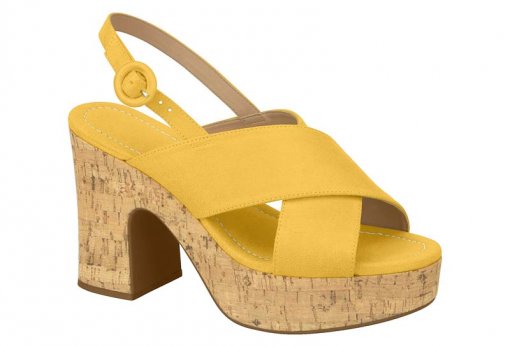 sandalia meia pata amarela